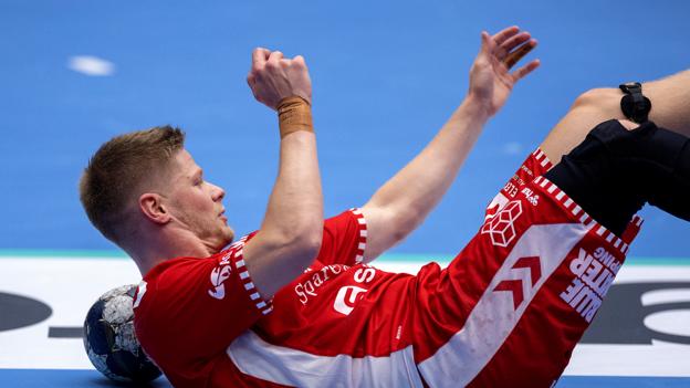 Sebastian Barthold blev delt topscorer hos Aalborg Håndbold med fem scoringer. Det samme antal satte Lukas Sandell i nettet. <i>Foto: Lars Pauli</i>
