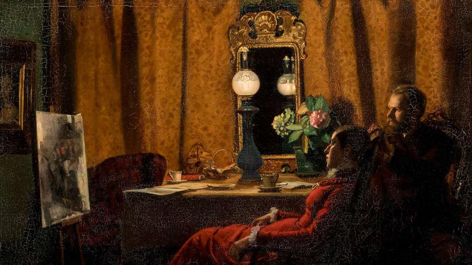 Skagens Kunstmuseers åbner en ny udstilling 15.oktober, hvor man får meget mere at vide om Anna og Michael Ancher end det malerierne fortæller. Her på værket "Anna og Michael Ancher: Dagens arbejde bedømmes. 1883". <i>Skagens Kunstmuseer</i>