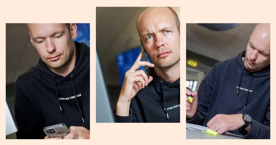 Jacob Andersen kom på sporet af en sag, hvor Aalborg Kommune brød sine egne retningslinjer og holdt en fest for 3F'ere. <i>Fotos: Henrik Bo. Illustration: Christian Made Hagelskjær</i>