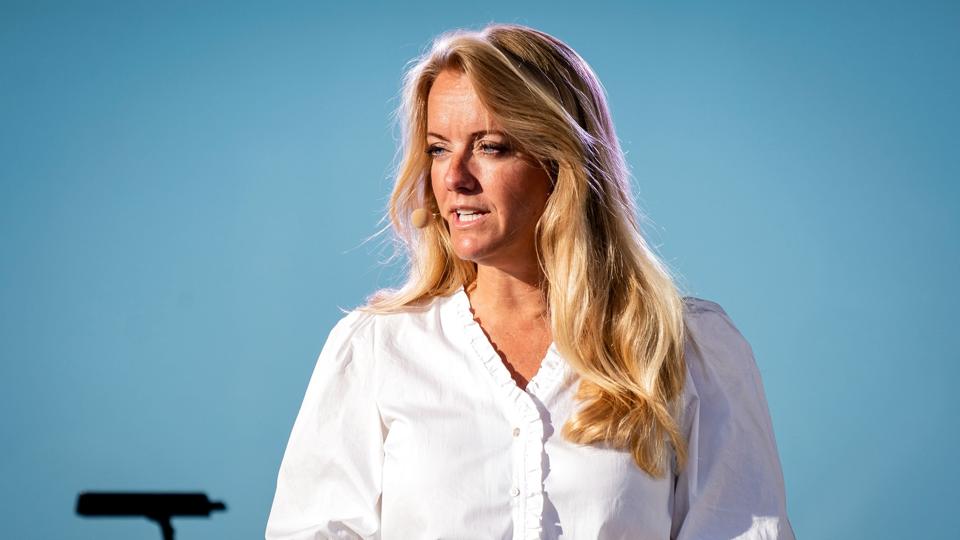 Formand for Nye Borgerlige, Pernille Vermund, bruger dagen for Folketingets åbningsdebat på at føre valgkamp i Vejle, Kolding Sønder Hygum. (Arkivfoto). <i>Ida Marie Odgaard/Ritzau Scanpix</i>