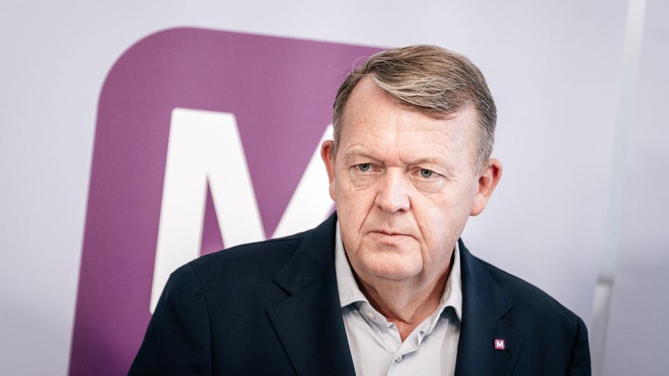 Lars Løkke Rasmussen under pressemødet, hvor Moderaterne præsenterer deres sundhedsudspil på Christiansborg. Partiet er de seneste dage stormet frem i målingerne. <i>Emil Helms/Ritzau Scanpix</i>