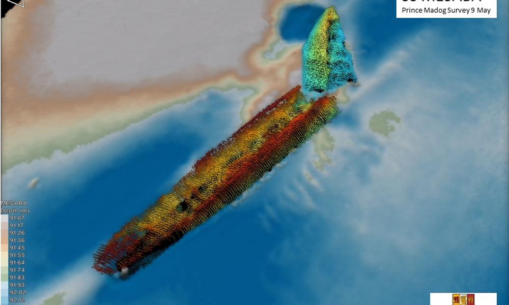 Med flerstrålet ekkolod kan forskere få meget præcise billeder af vrag på havbunden.