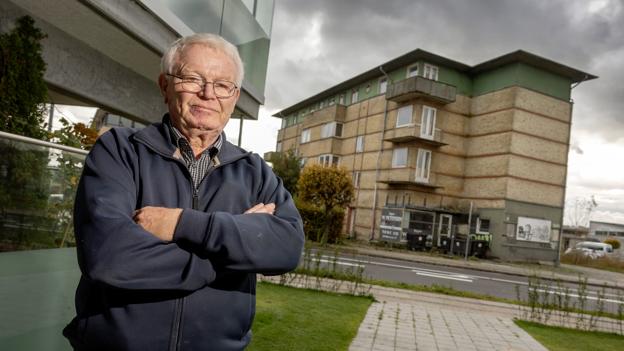 Ib Meier Christensen foreslår, at man hejser en container op i 46 meters højde, så folk kan se, hvor høj en ny skyskraber bliver. <i>Arkivfoto: Lars Pauli</i>