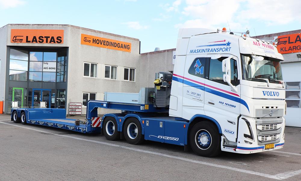 Alf Myhre Transport, Jyllinge - 2-akslet Kel-Berg sengetrailer. Alf Myhre Transport, Jyllinge - 2-akslet Kel-Berg sengetrailer.