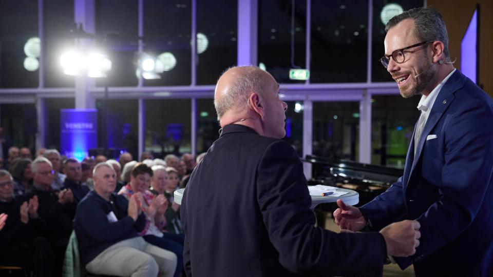Venstre afholdt valgrally på Nørresundby Gymnasium, hvor Søren Gade og statsministerkandidat og Venstres formand, Jakob Ellemann-Jensen talte. Ved valget i 2015 var Søren Gade den store stemmesluger. I år stiller han op i Vestjylland, men han er stadig populær blandt nordjyske v-vælgere. <i>Foto: Henrik Bo</i>