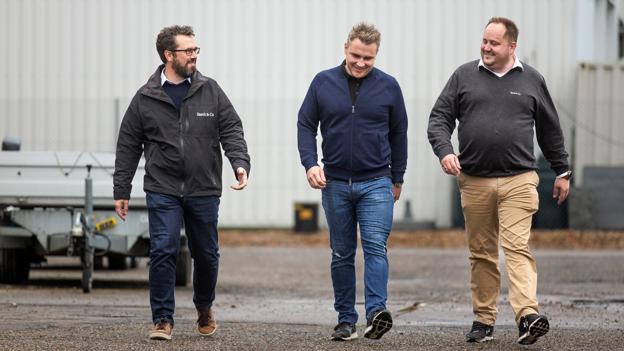 De tre nye ejere, Søren Worup, David Hald Kristensen og Martin Lampe.  <i>Foto: Torben Hansen</i>