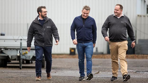 De tre nye ejere, Søren Worup, David Hald Kristensen og Martin Lampe. <i>Foto: Torben Hansen</i>