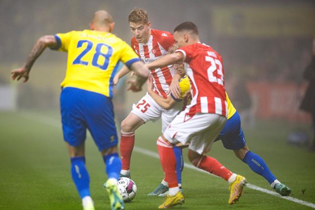 Andreas Poulsen spillede sin bedste kamp i AaB-trøjen i søndags i Brøndby. <i>Foto: Claus Søndberg</i>