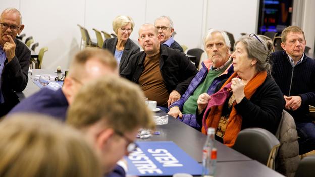 Torsten Schack og Venstre (V) holder valgaften hos landboforeningen Fjordland i Silstrup ved Thisted. <i>Foto: Bo Lehm</i>