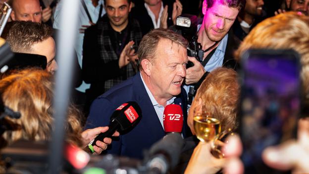 Lars Løkke Rasmussen til Moderaternes valgfest i København. <i>Claus Bech / Ritzau Scanpix</i>