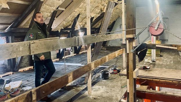 Pakhuset får den helt store tur og skal indrettes med otte lejligheder <i>Foto: Jakob Gammelgaard</i>
