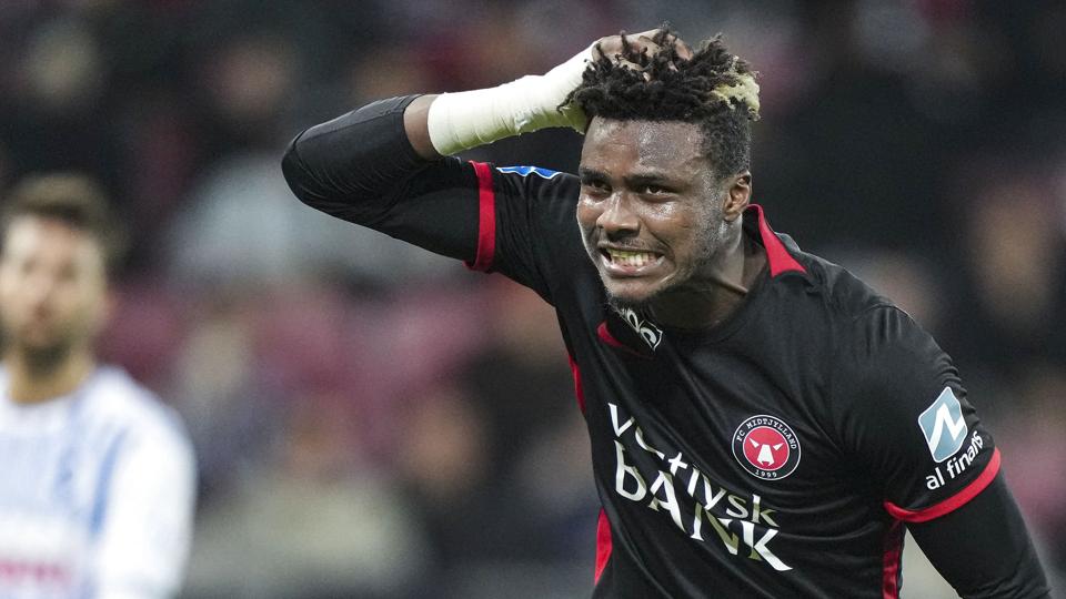 Sory Kaba og FC Midtjylland møder torsdag Sturm Graz fra Østrig i sin sidste gruppekamp i Europa League. <i>Claus Fisker/Ritzau Scanpix</i>