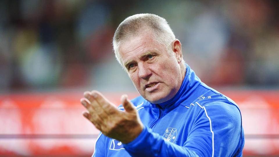 Silkeborg og Kent Nielsen tager torsdag imod Anderlecht. Silkeborgenserne kan nøjes med uafgjort og alligevel sikre sig adgang til knockoutfasen i Conference League. <i>Bo Amstrup / Ritzau Scanpix/Ritzau Scanpix</i>