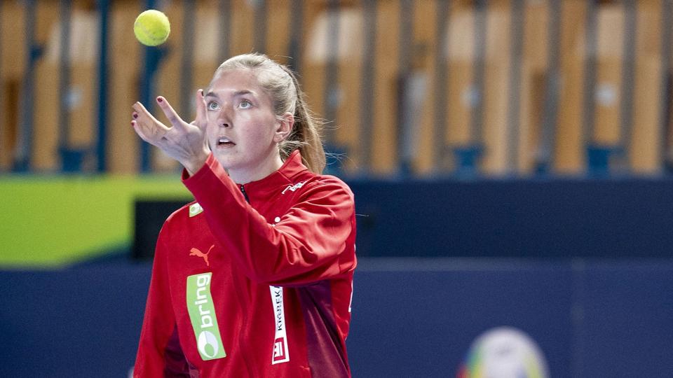 Andrea Hansen kan søndag komme på banen til sin kamp nummer 19 for det danske landshold. <i>Liselotte Sabroe/Ritzau Scanpix</i>