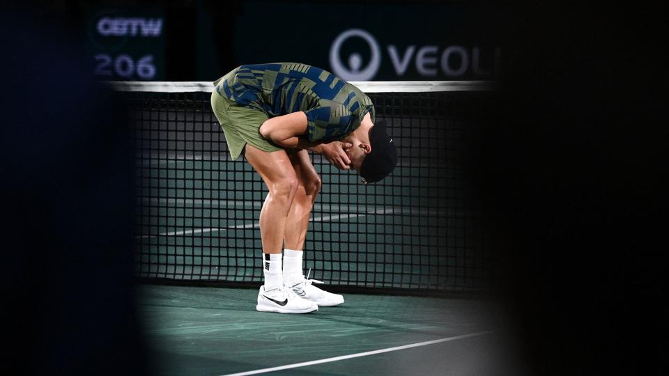 Holger Rune nedlagde Novak Djokovic i Paris Masters-finalen. <i>Christophe Archambault/Ritzau Scanpix</i>