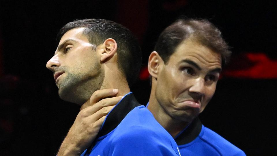 Rafael Nadal (til højre) og Novak Djokovic slipper for at møde hinanden i det indledende gruppespil i sæsonfinalen i tennis. <i>Dylan Martinez/Reuters</i>