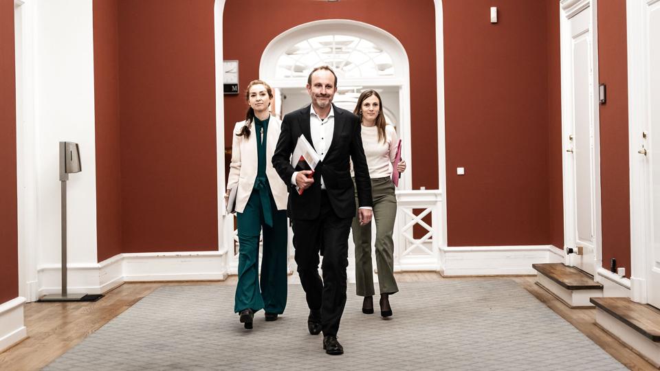 De Radikales politiske leder, Martin Lidegaard, ser gerne fremdrift i de regeringsforhandlinger, hvor hans eget parti har foreslået, at minimum fem partier skal være med i regering. <i>Emil Helms/Ritzau Scanpix</i>