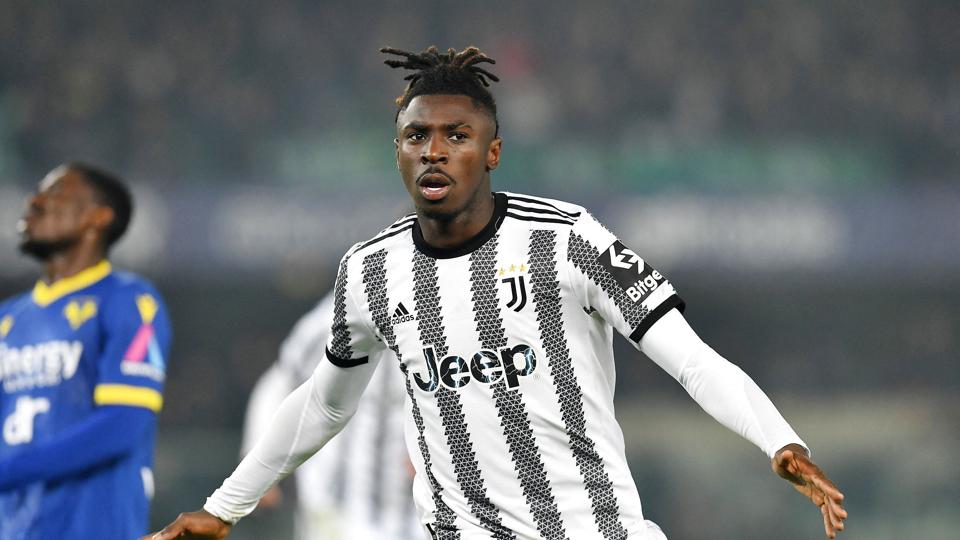 Moise Kean efter sin scoring mod Verona. <i>Jennifer Lorenzini/Reuters</i>