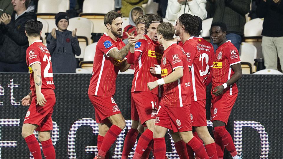 FC Nordsjælland ligger øverst i Superligaen og er nu også videre til kvartfinalen i pokalturneringen. Billedet stammer ikke fra torsdagens kamp. <i>Claus Bech/Ritzau Scanpix</i>