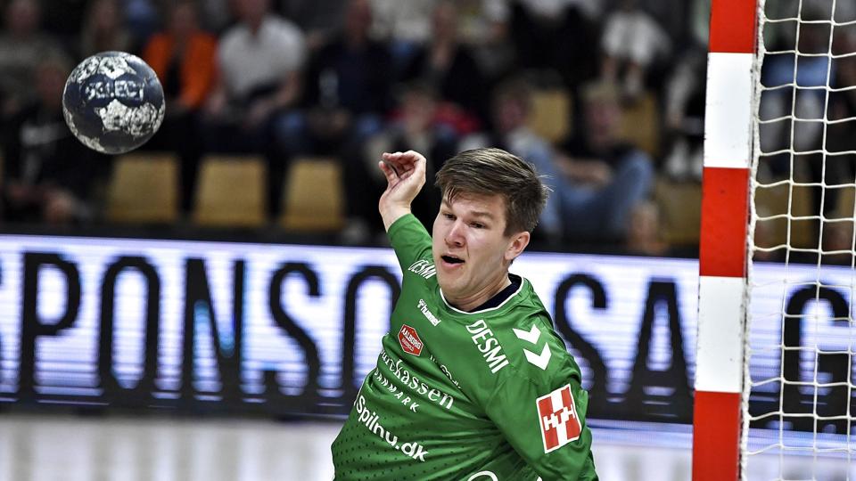 Simon Gade var med en god anden halvleg med til at sikre Aalborg Håndbold en hjemmesejr over Ribe-Esbjerg. (Arkivfoto). <i>Ernst Van Norde/Ritzau Scanpix</i>