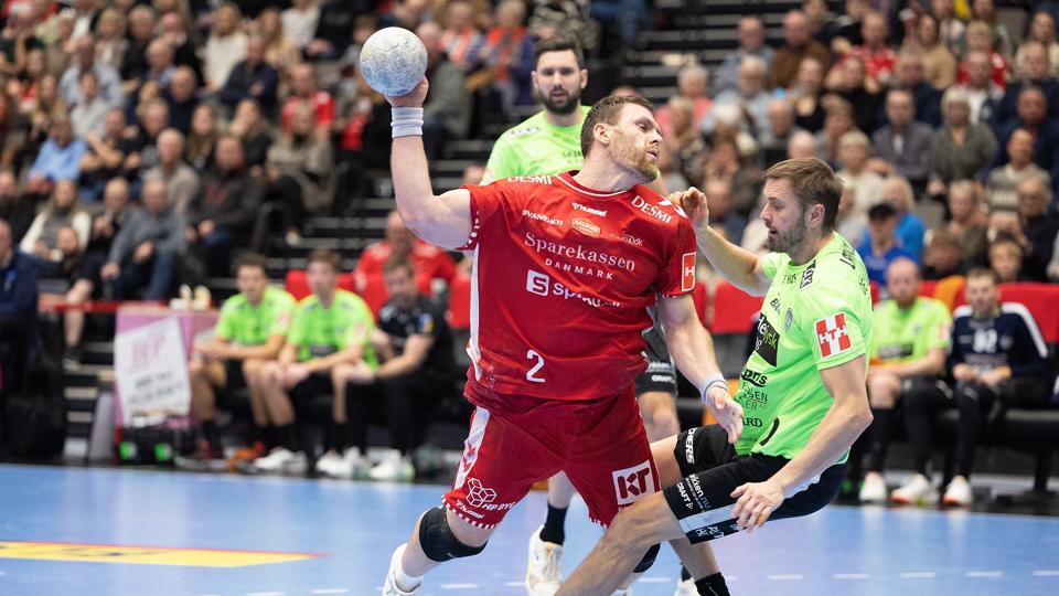 Benjamin Jakobsen var en kæmpe håndfuld for Ribe-Esbjergs defensiv. <i>Foto: Bente Poder</i>