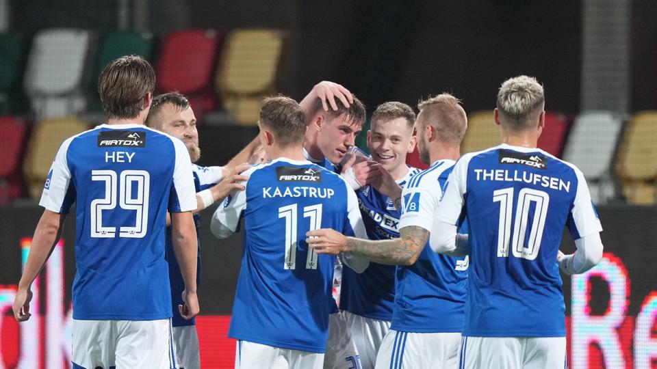 Efter 16 kampe uden sejr kom den endelig, da Lyngby lørdag vandt 2-0 i Silkeborg. <i>Henning Bagger/Ritzau Scanpix</i>