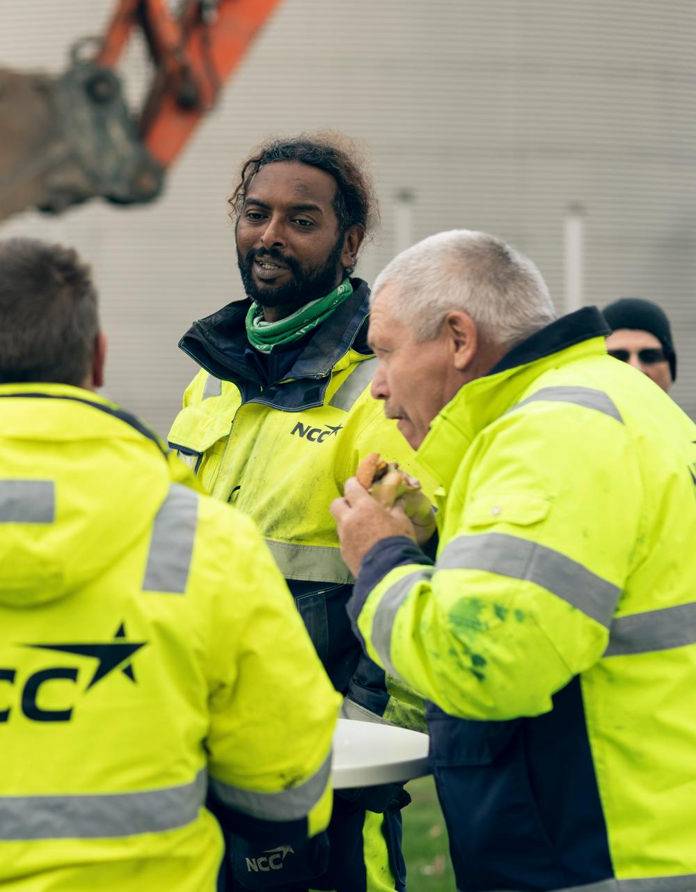 NCC-folk ved fejring af start på Projekt Vandlinjen. NCC-folk ved fejring af start på Projekt Vandlinjen.