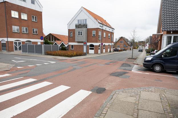 Birgitte Serup Henriksen og hendes mand, Jørgen, bor Jyllandsgade 28, i Aars. Det er huset der ses yderst til højre. <i>Foto: Kim Dahl Hansen</i>