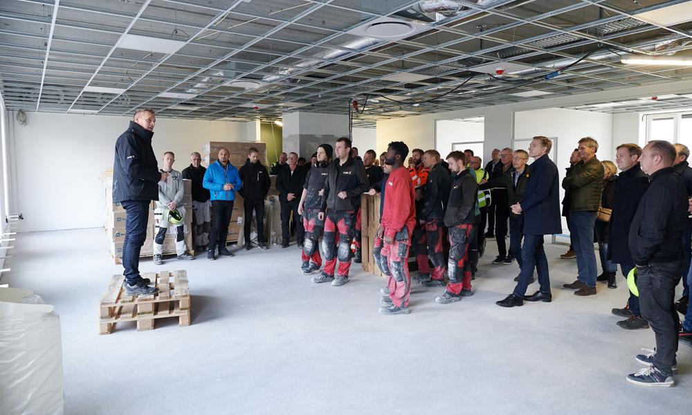 Kontorbyggeriet C-House på Østhavnen i Aalborg har netop kunnet holde rejsegilde. Kontorbyggeriet C-House på Østhavnen i Aalborg har netop kunnet holde rejsegilde.