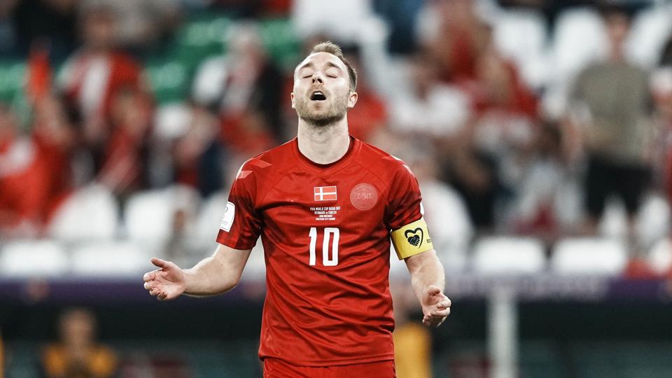 Christian Eriksen og holdkammeraterne kunne ikke få hul på bylden mod Tunesien. <i>Mads Claus Rasmussen/Ritzau Scanpix</i>