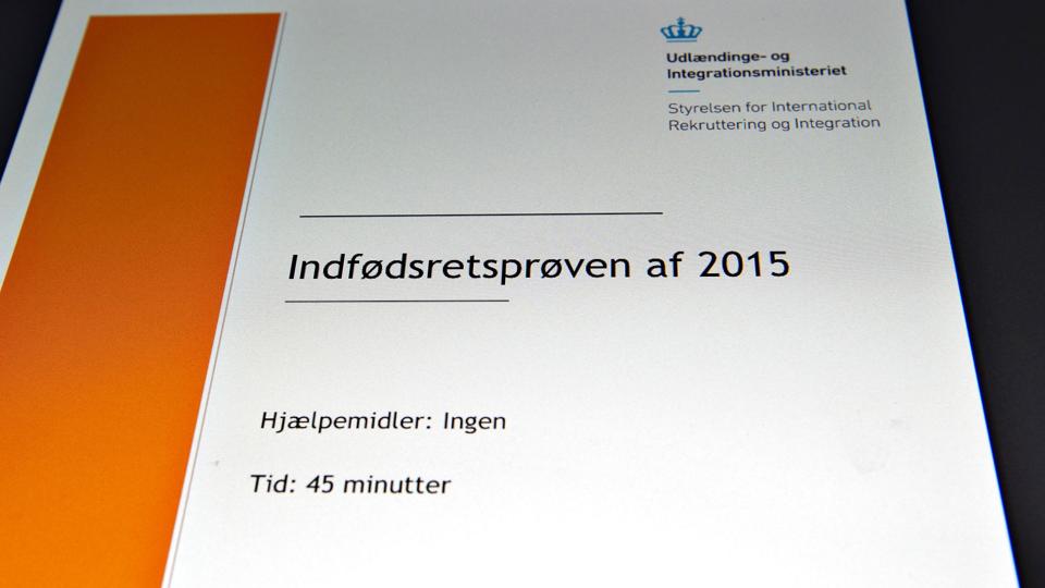 Indfødsretsprøven afholdes to gange årligt. Det er en af flere betingelser for at få dansk statsborgerskab, at ansøgerne har bestået indfødsretsprøven. <i>Henning Bagger/Ritzau Scanpix</i>