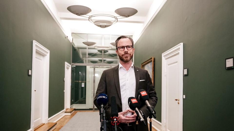 Formand Jakob Ellemann-Jensen (V) ved endnu ikke, om Venstre ender med at gå med i en bred regering. <i>Emil Helms/Ritzau Scanpix</i>