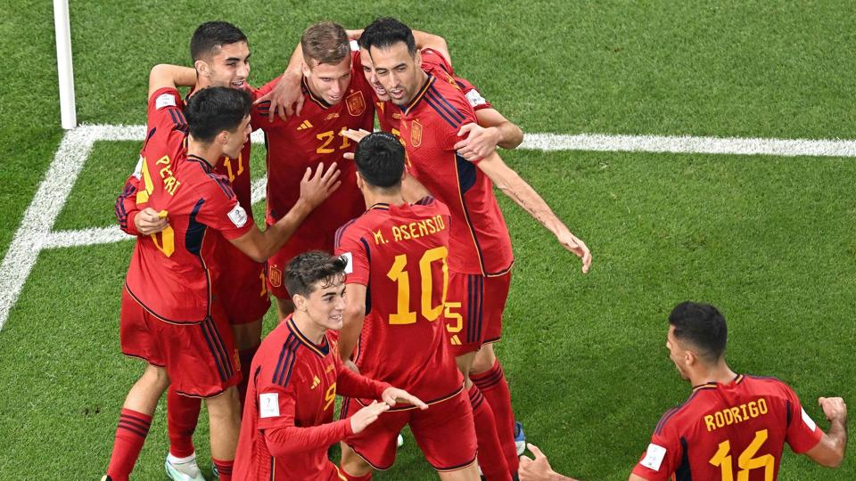 Spanien rullede sig ud og fik aldrig modstand i sin stensikre sejr over Costa Rica i gruppe E. <i>Manan Vatsyayana/Ritzau Scanpix</i>