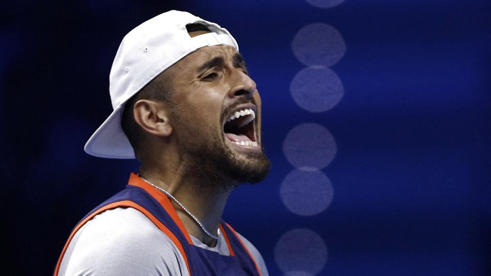 Nick Kyrgios, der er kendt som en underholdende og kontroversiel spiller, møder Holger Rune i København 24. maj næste år. (Arkivfoto). <i>Guglielmo Mangiapane/Reuters</i>