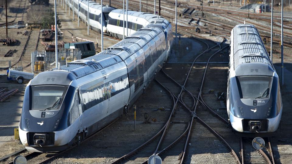 Der kører fredag ikke regionaltog mellem Vejle og Fredericia frem til klokken 15. Det oplyser DSB på sin hjemmeside. Der henvises i stedet til InterCity-tog og togbusser. (Arkivfoto). <i>Henning Bagger/Ritzau Scanpix</i>