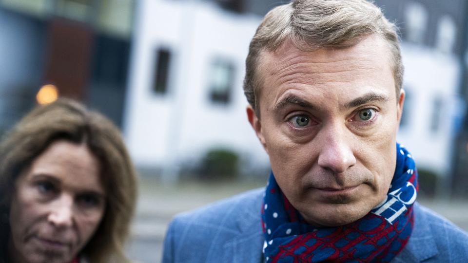 Morten Messerschmidt angreb fredag i Retten på Frederiksberg de vidner, som efter hans opfattelse ikke talte sandt, da sag om EU-svig blev behandlet ved Retten i Lyngby - en sag, der af landsretten blev dømt til at gå om. <i>Martin Sylvest/Ritzau Scanpix</i>
