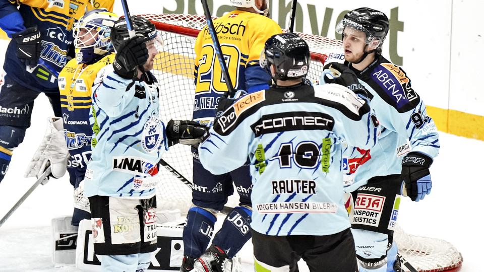 Sønderjyske er på pointmæssig omgangshøjde med Herning Blue Fox i toppen af Metal Ligaen efter sin sejr fredag. (Arkivfoto). <i>Henning Bagger/Ritzau Scanpix</i>