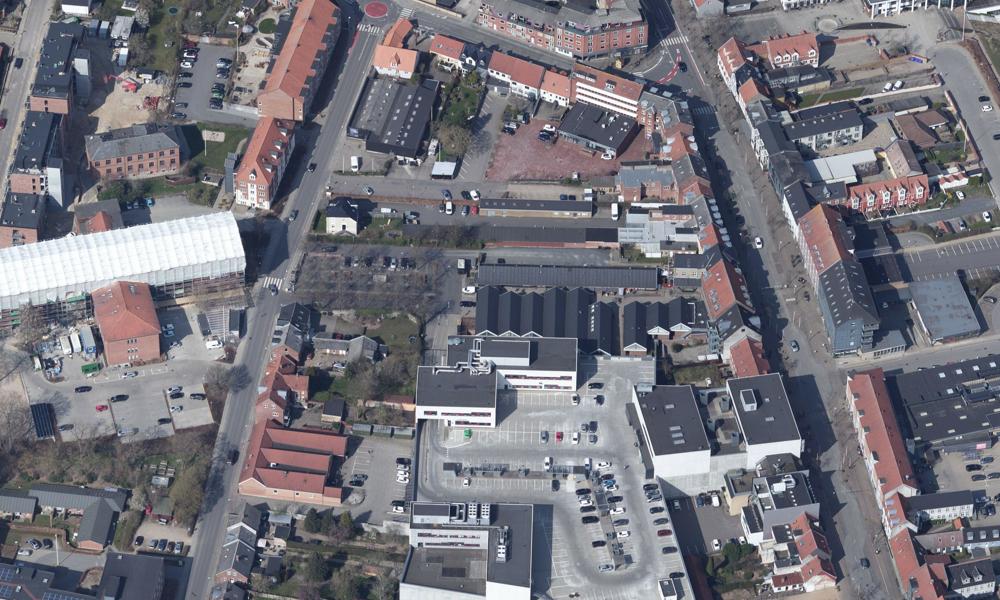 Området i Skanderborg Bymidte som det ser ud i dag. Området i Skanderborg Bymidte som det ser ud i dag.