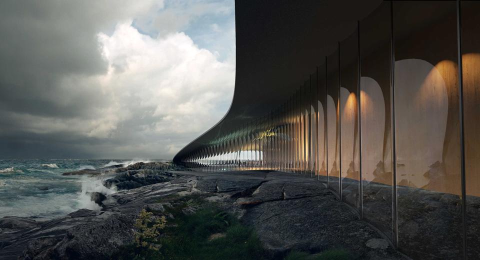 The Whale beliggende på en lille ø i Nordnorge spås allerede nu at blive et internationalt turistmål, og lokalbefolkningen har været på gaden for det. Museet er tegnet af det danske arkitektfirma Dorte Mandrup. <i>Foto: Dorte Mandrup</i>