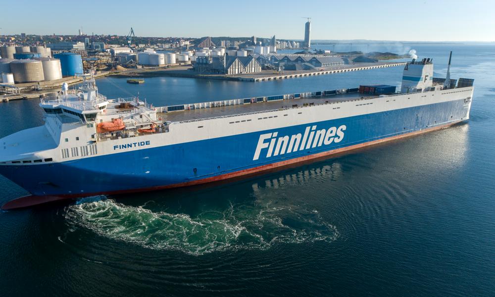 Et af Finnlines RO/RO-skibe. Et af Finnlines RO/RO-skibe.
