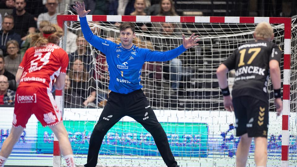 Niklas Landin - her i kamp for THW Kiel mod Aalborg Håndbold - flytter til Aalborg med hele familien til sommer. <i>Arkivfoto: Bente Poder</i>