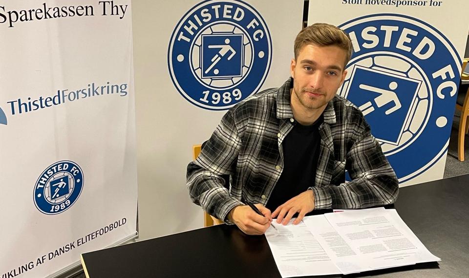 Tobias Damsgaard har 25 superligakampe for Randers FC på sit cv. Nu rykker han til Thy med sin kæreste. <i>Foto: Thisted FC</i>