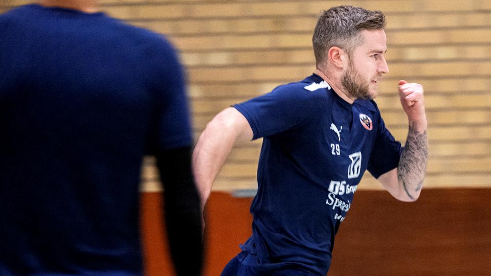 Mathias Haarup har trænet med hele januar i Hobro og skulle ikke bruge megen tilvænning, da han lørdag kom i kamp. <i>Foto: Lars Pauli</i>