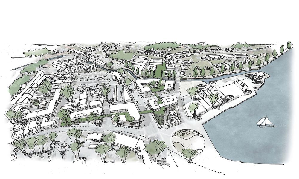 Planer om et nyt campusmiljø på havnen i Hobro skal samleuddannelsestilbud fra Himmerlands Erhvervs- og Gymnasieuddannelser (HEG), Erhvervsakademi Dania, SOSU Nord, Mariagerfjord Gymnasium (MFG) samt evt. 10. klasser. Skitse udarbejder af Cubo Arkitekter. Planer om et nyt campusmiljø på havnen i Hobro skal samleuddannelsestilbud fra Himmerlands Erhvervs- og Gymnasieuddannelser (HEG), Erhvervsakademi Dania, SOSU Nord, Mariagerfjord Gymnasium (MFG) samt evt. 10. klasser. Skitse udarbejder af Cubo Arkitekter.