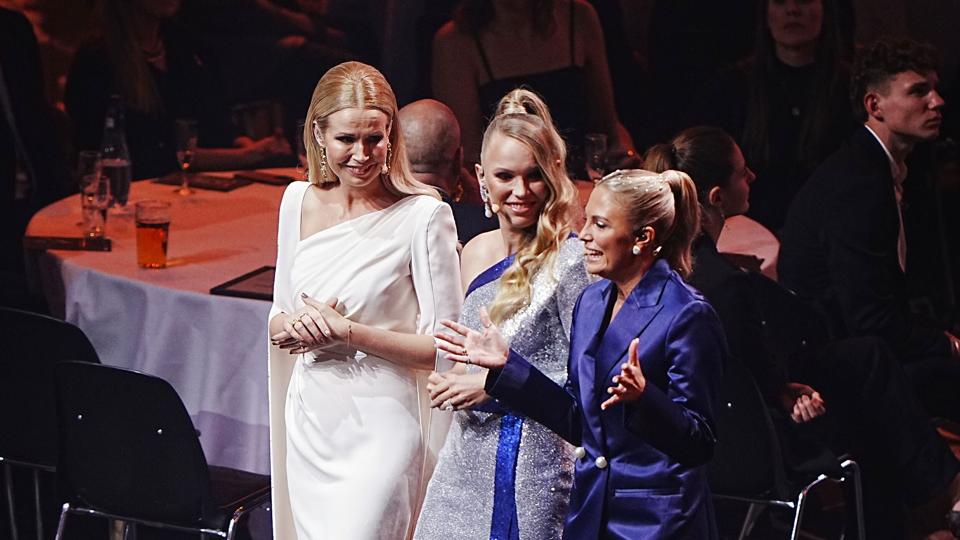 Caroline Wozniacki kunne afslutte sin værtsrolle ved lørdagens prisshow i Boxen med at lade sig indlemme i Sportens Hall of Fame. <i>Bo Amstrup/Ritzau Scanpix</i>