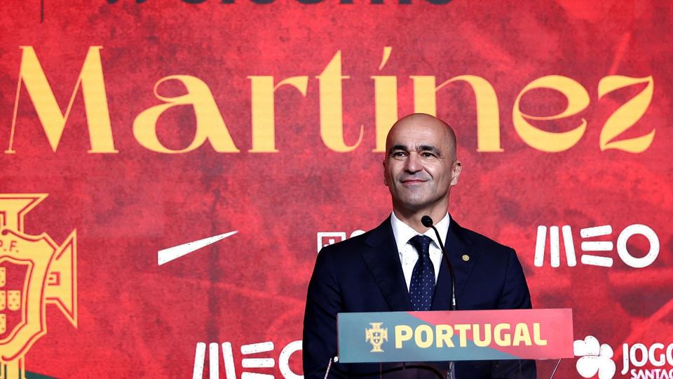 Roberto Martinez blev præsenteret som landstræner for Portugal mandag. <i>Rodrigo Antunes/Reuters</i>