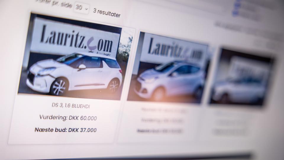 Nordjyllands Politi sælger konfiskerede biler på auktionssiden Lauritz.com. <i>Foto: Martin Damgård</i>