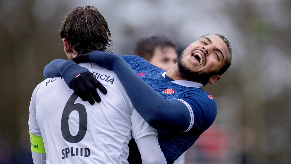 Anosike Ementa leverede et fint indhop for AaB i en opløftende anden halvleg mod FC Fredericia. <i>Foto: Lars Pauli</i>