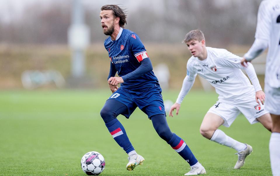 Lucas Andersen viste gode takter mod FC Fredericia i træningskampen, der endte 2-2 <i>Foto: Lars Pauli</i>