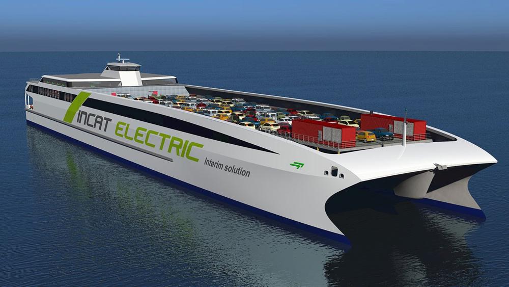 Letvægts-ro/pax-konceptet, hvor Incat samarbejder med ABB. Illustration: Letvægts-ro/pax-konceptet, hvor Incat samarbejder med ABB. Illustration: